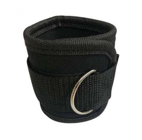 Adjustable D-ring ankle strap fitness weights in black, pink, and blue for gym workouts